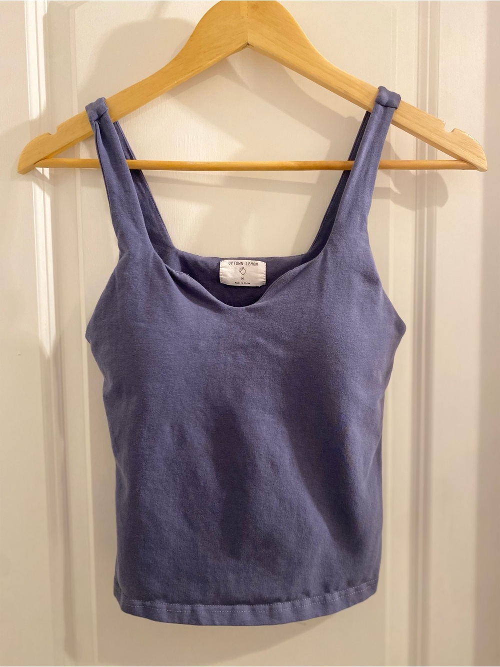 Uptown Lemon Blue Ribbed Athletic Tank Top Size Medium